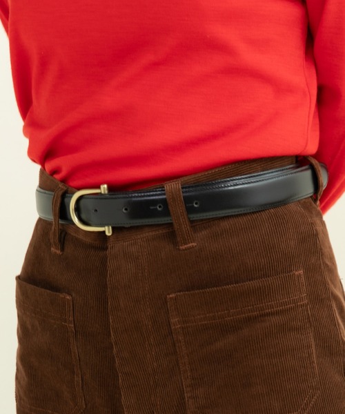 CHILD WOMAN（チャイルドウーマン）の「真鍮ひっかけバックル 牛革ベルト（ベルト・レディース・ブラック/ダークブラウン・FREE）」の8枚目の写真