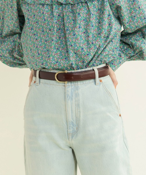 CHILD WOMAN（チャイルドウーマン）の「真鍮ひっかけバックル 牛革ベルト（ベルト・レディース・ブラック/ダークブラウン・FREE）」の15枚目の写真