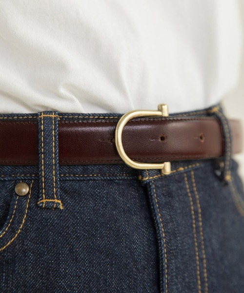 CHILD WOMAN（チャイルドウーマン）の「真鍮ひっかけバックル 牛革ベルト（ベルト・レディース・ブラック/ダークブラウン・FREE）」の13枚目の写真