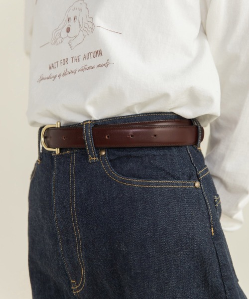 CHILD WOMAN（チャイルドウーマン）の「真鍮ひっかけバックル 牛革ベルト（ベルト・レディース・ブラック/ダークブラウン・FREE）」の12枚目の写真