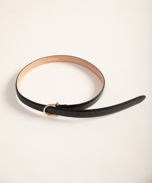 CHILD WOMAN（チャイルドウーマン）の「真鍮ひっかけバックル 牛革ベルト（ベルト・レディース・ブラック/ダークブラウン・FREE）」の3枚目の写真