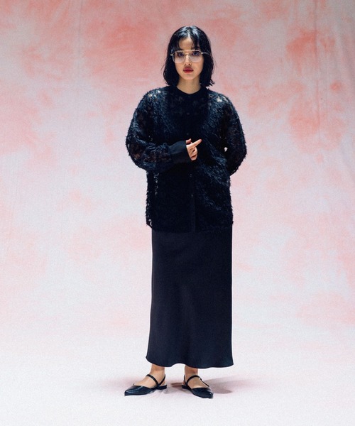 LEPSIM(レプシィム)の「ノーカラー刺繍レースシャツ 577238(シャツ/ブラウス・レディース・ブラック/オフホワイト・FREE)」の12枚目の写真