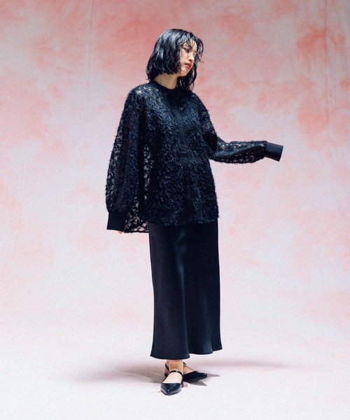 LEPSIM(レプシィム)の「ノーカラー刺繍レースシャツ 577238(シャツ/ブラウス・レディース・ブラック/オフホワイト・FREE)」の14枚目の写真