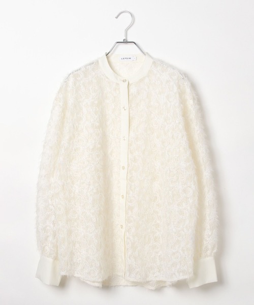 LEPSIM(レプシィム)の「ノーカラー刺繍レースシャツ 577238(シャツ/ブラウス・レディース・ブラック/オフホワイト・FREE)」の15枚目の写真