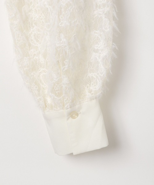 LEPSIM(レプシィム)の「ノーカラー刺繍レースシャツ 577238(シャツ/ブラウス・レディース・ブラック/オフホワイト・FREE)」の19枚目の写真
