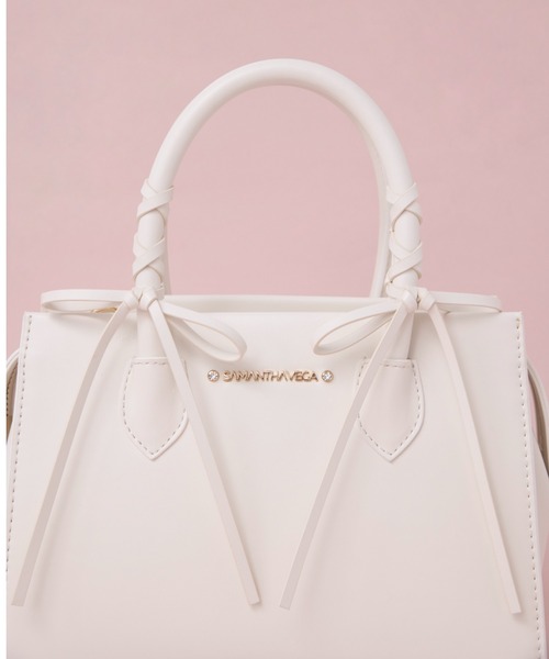 SAMANTHAVEGA（サマンサベガ）の「バレエコアレースアップハンドバッグ（ハンドバッグ・レディース・ホワイト/ブラック/ピンク・FREE）」の5枚目の写真