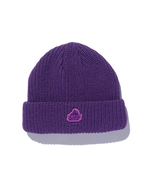 XLARGE(エクストララージ)の「SLANTED OG CUFF BEANIE(ニットキャップ/ビーニー・メンズ・パープル/ネイビー/ブラック/オリーブ・ONE SIZE)」の4枚目の写真