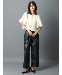 CIS.（シス）の「CIS. バウンススリーブブラウスジャケット ウォッシャブル マットサテン 無地（シャツ/ブラウス）」