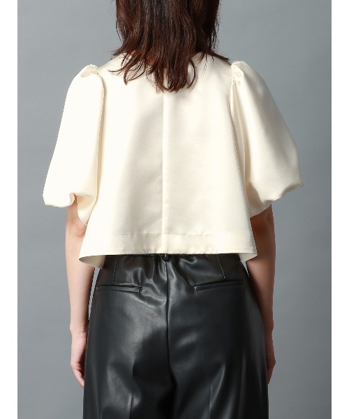 CIS.（シス）の「CIS． バウンススリーブブラウスジャケット ウォッシャブル マットサテン 無地（シャツ/ブラウス・レディース・ブラック/ホワイト/ベージュ・36(7号)/38(9号)）」の8枚目の写真