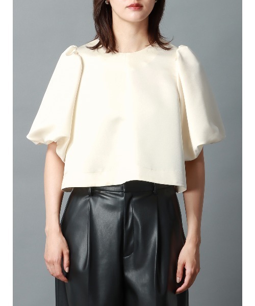 CIS.（シス）の「CIS． バウンススリーブブラウスジャケット ウォッシャブル マットサテン 無地（シャツ/ブラウス・レディース・ブラック/ホワイト/ベージュ・36(7号)/38(9号)）」の11枚目の写真