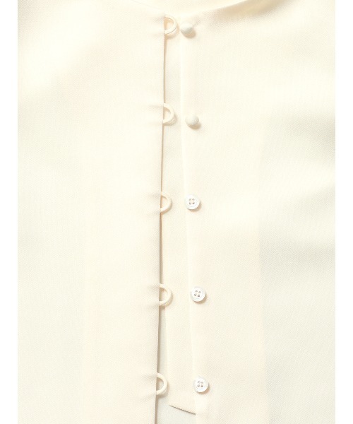 CIS.（シス）の「CIS． バウンススリーブブラウスジャケット ウォッシャブル マットサテン 無地（シャツ/ブラウス・レディース・ブラック/ホワイト/ベージュ・36(7号)/38(9号)）」の12枚目の写真