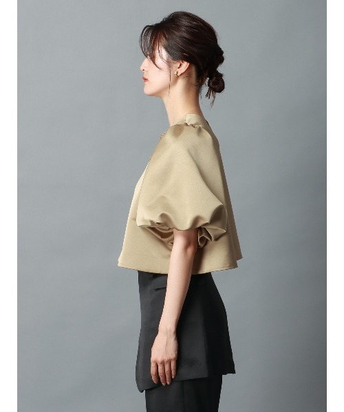 CIS.（シス）の「CIS． バウンススリーブブラウスジャケット ウォッシャブル マットサテン 無地（シャツ/ブラウス・レディース・ブラック/ホワイト/ベージュ・36(7号)/38(9号)）」の17枚目の写真