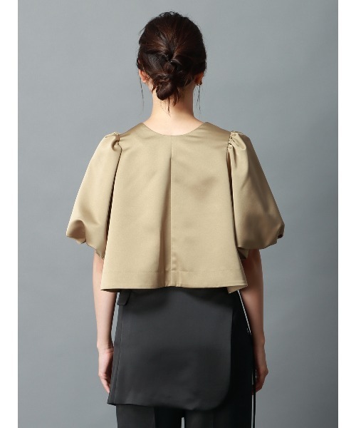 CIS.（シス）の「CIS． バウンススリーブブラウスジャケット ウォッシャブル マットサテン 無地（シャツ/ブラウス・レディース・ブラック/ホワイト/ベージュ・36(7号)/38(9号)）」の18枚目の写真