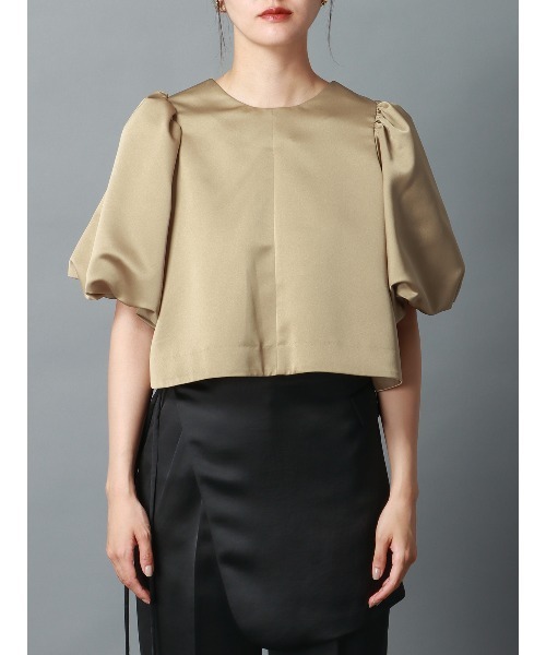 CIS.（シス）の「CIS． バウンススリーブブラウスジャケット ウォッシャブル マットサテン 無地（シャツ/ブラウス・レディース・ブラック/ホワイト/ベージュ・36(7号)/38(9号)）」の21枚目の写真