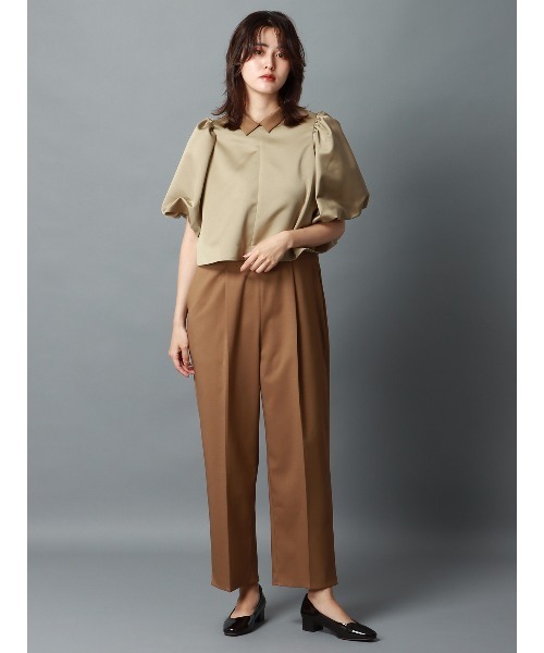 CIS.（シス）の「CIS． バウンススリーブブラウスジャケット ウォッシャブル マットサテン 無地（シャツ/ブラウス・レディース・ブラック/ホワイト/ベージュ・36(7号)/38(9号)）」の14枚目の写真