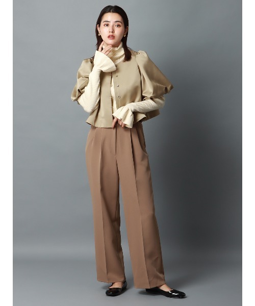 CIS.（シス）の「CIS． バウンススリーブブラウスジャケット ウォッシャブル マットサテン 無地（シャツ/ブラウス・レディース・ブラック/ホワイト/ベージュ・36(7号)/38(9号)）」の15枚目の写真