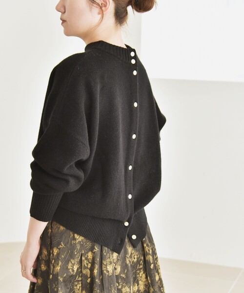 quaranciel: AQUA カシミヤ ミックス 2way ハイネック カーディガン