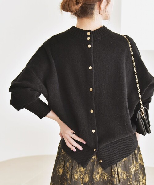 quaranciel: AQUA カシミヤ ミックス 2way ハイネック カーディガン