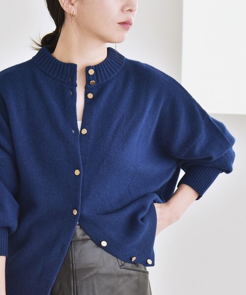 quaranciel(カランシエル)の「quaranciel: AQUA カシミヤ ミックス 2way ハイネック カーディガン(カーディガン/ボレロ・レディース・ブラック/ベージュ/ブルー/ライトグレー/キャメル・ONE SIZE)」の17枚目の写真