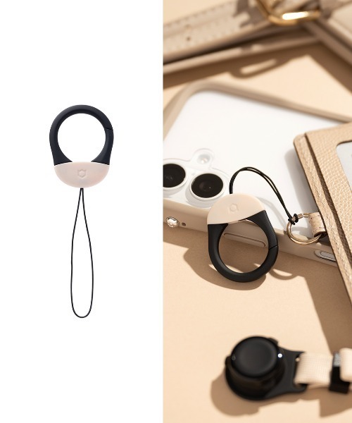 iFace(アイフェイス)の「iFace First Class カラビナリング ストラップ(キーホルダー・レディース・スモークピンク/ブラック/セージグリーン/グレイッシュブルー/ベージュ/ホワイト・FREE)」の3枚目の写真