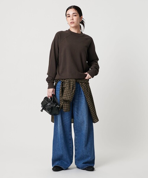 BEAUTY&YOUTH UNITED ARROWS（ビューティーアンドユースユナイテッドアローズ）の「コットン ラグランスリーブ スウェットプルオーバー（スウェット・レディース・ダークブラウン/ライトグレー/イエロー/レッド・FREE）」の9枚目の写真