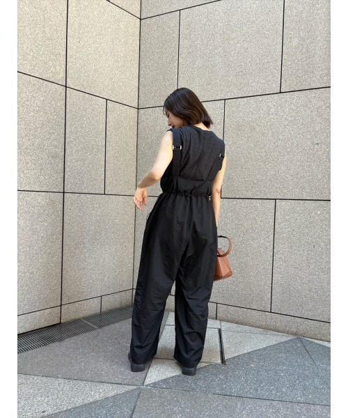 Day and Grade(デイアンドグレイド)の「【RISAKOセレクト】ウエストドロストサロペット(サロペット/オーバーオール・レディース・ブラック/グレー・FREE)」の5枚目の写真