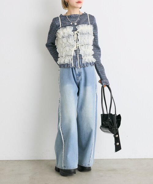 w closet（ダブルクローゼット）の「フリルビスチェキャミ（シャツ/ブラウス・レディース・レッド/アイボリー/グリーン・FREE）」の11枚目の写真