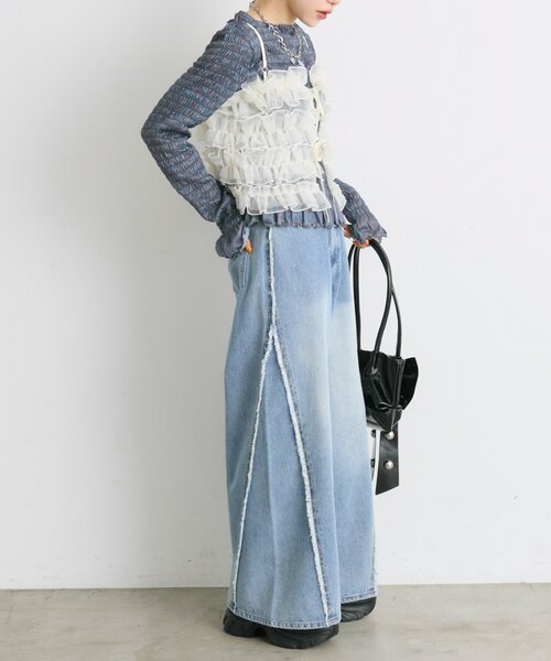 w closet（ダブルクローゼット）の「フリルビスチェキャミ（シャツ/ブラウス・レディース・レッド/アイボリー/グリーン・FREE）」の12枚目の写真