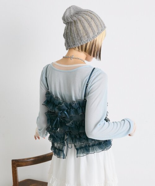 w closet（ダブルクローゼット）の「フリルビスチェキャミ（シャツ/ブラウス・レディース・レッド/アイボリー/グリーン・FREE）」の19枚目の写真