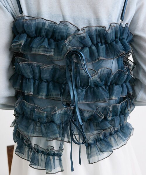 w closet（ダブルクローゼット）の「フリルビスチェキャミ（シャツ/ブラウス・レディース・レッド/アイボリー/グリーン・FREE）」の21枚目の写真