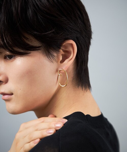 サークルピアス] ワンストローク（ピアス（両耳用））｜Jouete