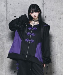 Amilige（アミリージュ）の「チャイナボタン付き配色セーラーZIPパーカー（パーカー）」