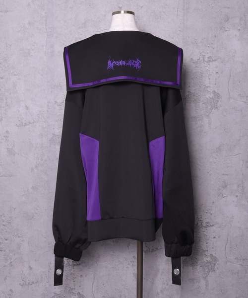 チャイナボタン付き配色セーラーZIPパーカー（パーカー）｜Amilige