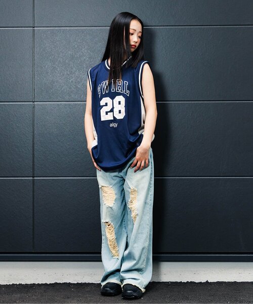 algy（アルジー）の「ダメージデニムパンツ（デニムパンツ・キッズ・サックスブルー/ブラック・XX-SMALL/X-SMALL/MEDIUM/SMALL）」の7枚目の写真