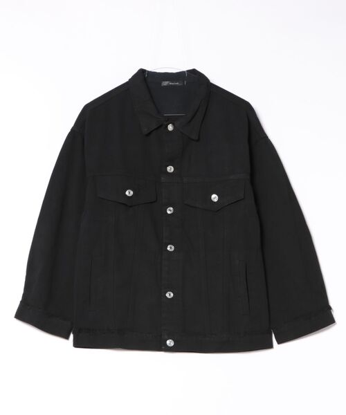 NO WAY（ノーウェイ）の「/ ダメージデニムジャケット/（デニムジャケット・メンズ・ブルー/ブラック・LARGE/MEDIUM）」の2枚目の写真