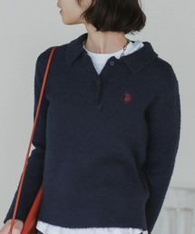 U.S. POLO ASSN./ユーエスポロアッスン モヘア風 襟付きニットポロ 冬服