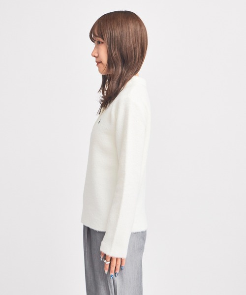 U.S. POLO ASSN.(ユーエスポロアッスン)の「U.S. POLO ASSN./ユーエスポロアッスン モヘア風 襟付きニットポロ 冬服(ニット/セーター・レディース・ネイビー/レッド/アイボリー・M/S)」の5枚目の写真