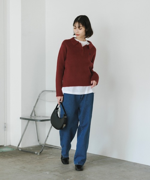 U.S. POLO ASSN.(ユーエスポロアッスン)の「U.S. POLO ASSN./ユーエスポロアッスン モヘア風 襟付きニットポロ 冬服(ニット/セーター・レディース・ネイビー/レッド/アイボリー・M/S)」の18枚目の写真