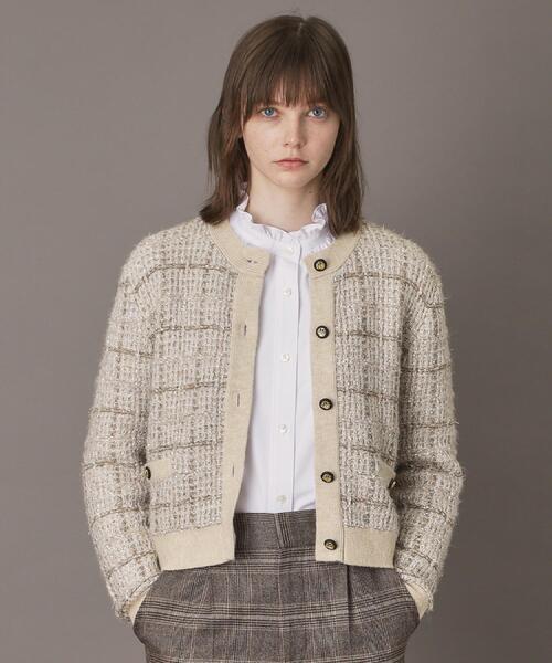 DRESSTERIOR（ドレステリア）の「【otonaMUSE 11月号掲載】ツイードニットカーディガン（カーディガン/ボレロ・レディース・ベージュ系1/ブラック系1・36/34/38）」の2枚目の写真