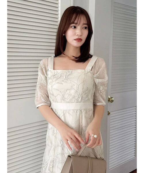 dazzlin（ダズリン）の「ラメ刺繍チュール2WAYスリーブドレス（ドレス・レディース・アイボリー/ベージュ/ピンク・SMALL/MEDIUM）」の16枚目の写真
