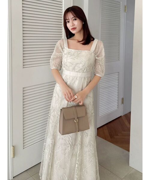 dazzlin（ダズリン）の「ラメ刺繍チュール2WAYスリーブドレス（ドレス・レディース・アイボリー/ベージュ/ピンク・SMALL/MEDIUM）」の19枚目の写真