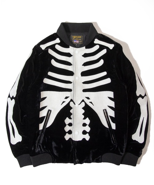 VANSON（ヴァンソン）の「VANSON/RITZ-SKELTON BONES-Velours JK（その他アウター・メンズ・ホワイト/ブラック・XL/M/L）」の2枚目の写真