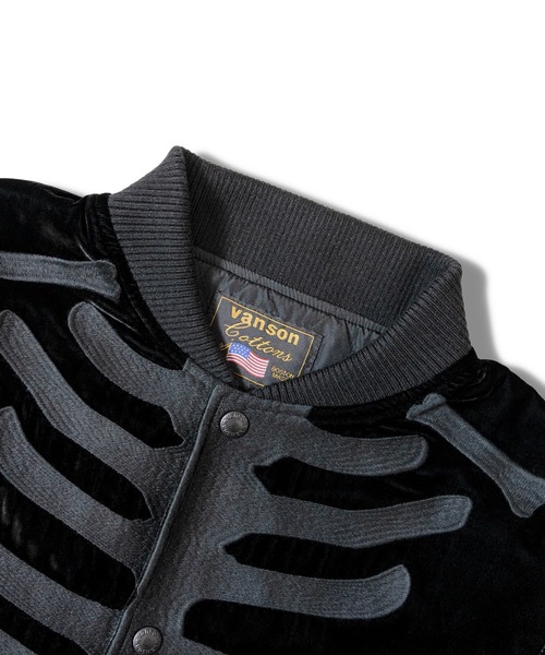 VANSON（ヴァンソン）の「VANSON/RITZ-SKELTON BONES-Velours JK（その他アウター・メンズ・ホワイト/ブラック・XL/M/L）」の5枚目の写真