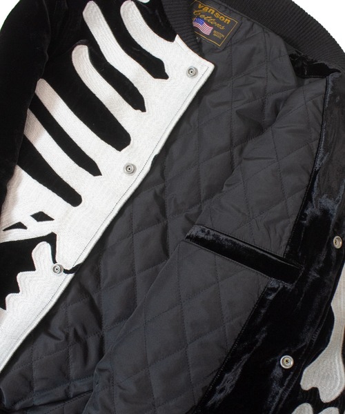 VANSON（ヴァンソン）の「VANSON/RITZ-SKELTON BONES-Velours JK（その他アウター・メンズ・ホワイト/ブラック・XL/M/L）」の3枚目の写真