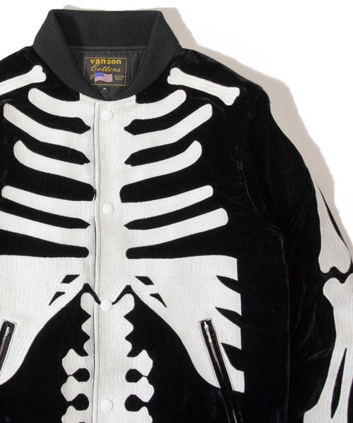 VANSON（ヴァンソン）の「VANSON/RITZ-SKELTON BONES-Velours JK（その他アウター・メンズ・ホワイト/ブラック・XL/M/L）」の10枚目の写真