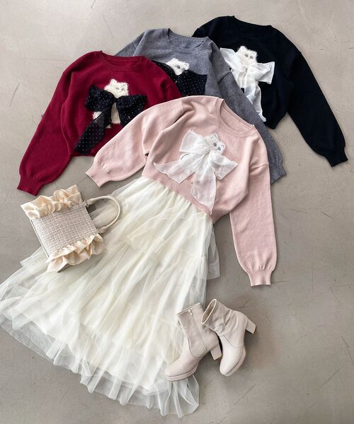 ふわふわLadycatリボンニット（ニット/セーター）｜MAJESTIC LEGON