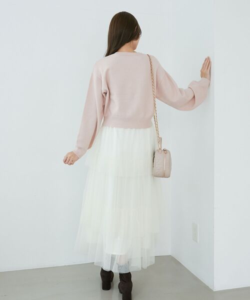 MAJESTIC LEGON（マジェスティックレゴン）の「ふわふわLadycatリボンニット（ニット/セーター・レディース・ボルドー/ピンク/ブラック/チャコールグレー・MEDIUM）」の8枚目の写真