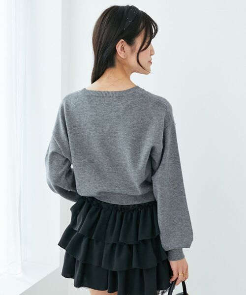 MAJESTIC LEGON（マジェスティックレゴン）の「ふわふわLadycatリボンニット（ニット/セーター・レディース・ボルドー/ピンク/ブラック/チャコールグレー・MEDIUM）」の20枚目の写真