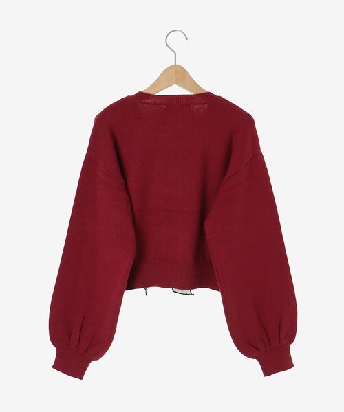 MAJESTIC LEGON(マジェスティックレゴン)の「ふわふわLadycatリボンニット(ニット/セーター・レディース・ボルドー/ピンク/ブラック/チャコールグレー・MEDIUM)」の14枚目の写真