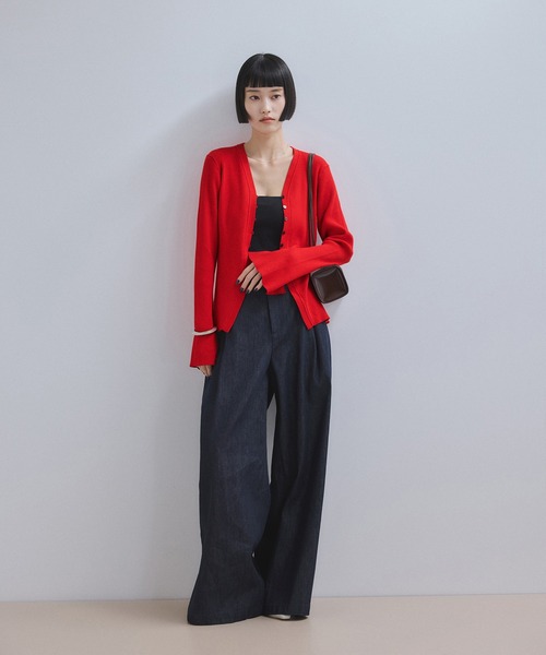 WEB限定】エコベロVネックカーディガン（カーディガン/ボレロ